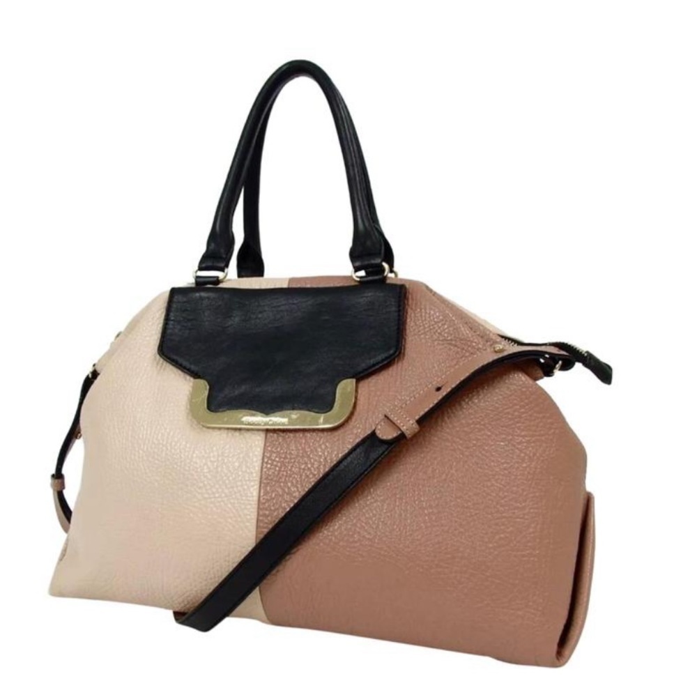See By Chloé Black/ light mauve/ pale pink rose Leather Shoulder Bag